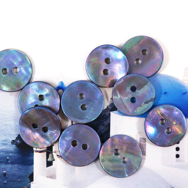 Buttons (Set of 10) - Lavender Abalone | Shell | 15mm